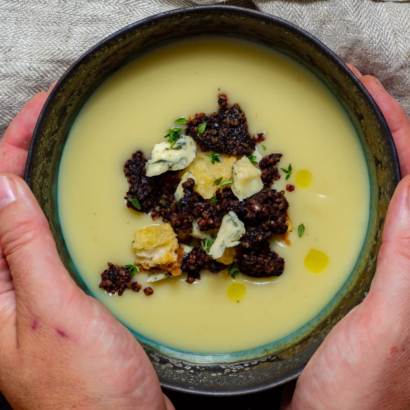 Potato, Leek & Black Pudding Soup