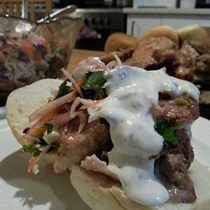 Thai Marinated Chicken Sliders with Crunchy Asian Slaw and Lime Mayo